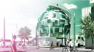 Oil Silo Home. A proposed transformation of oil silos into affordable housing. (Courtesy: PinkCloud.dk)