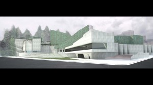 Exterior rendering of a graduate student proposal for the new Vancouver Art Gallery (Courtesy: James Bligh)