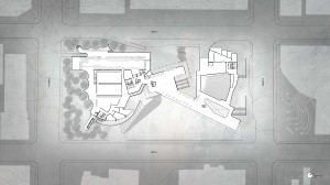Site Plan of a graduate student proposal for the new Vancouver Art Gallery (Courtesy: James Bligh)