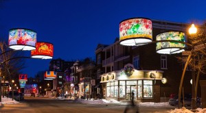 Giant Lampshades in Québec City by Lightemotion
